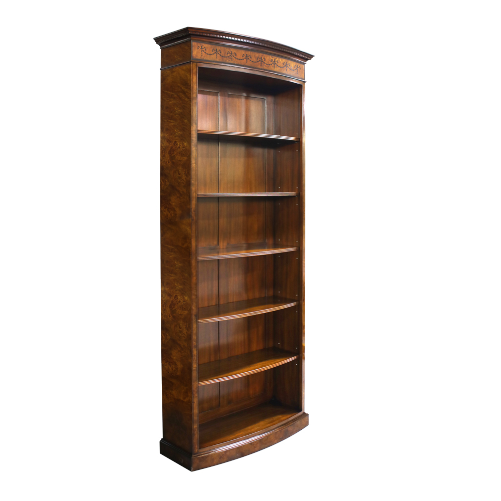 33477-220-Bow-Fronted-Bookcase-Tall,-Burl,-BS-(2)