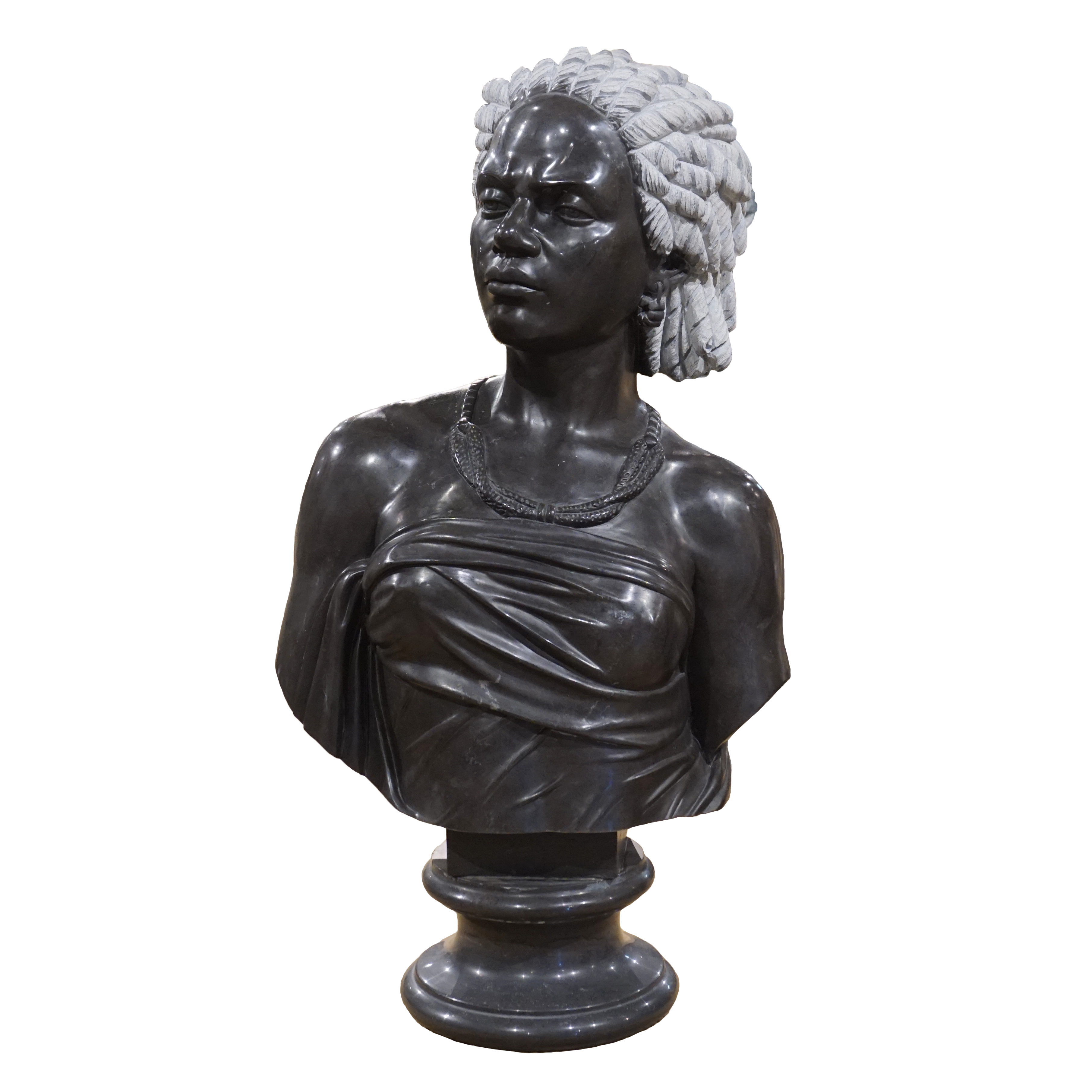 MARBLE BUST LADY BLACK COLOUR Jansen Furniture