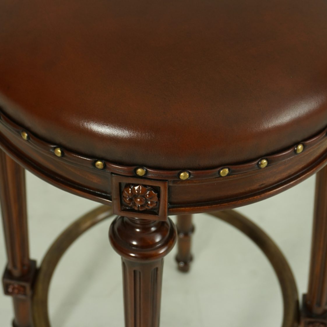 Concrete table outdoor dining polished roma 240cm BAR STOOL ROUND WITH LEATHER | Jansen Furniture